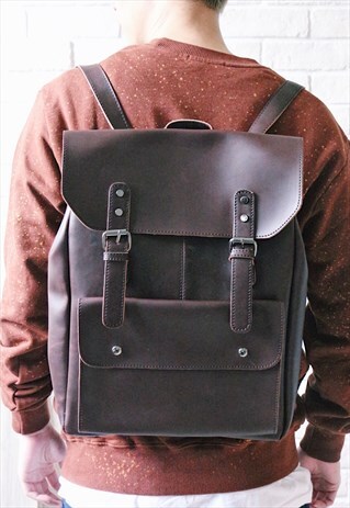 SHALEX FOLDOVER BACKPACK - BROWN