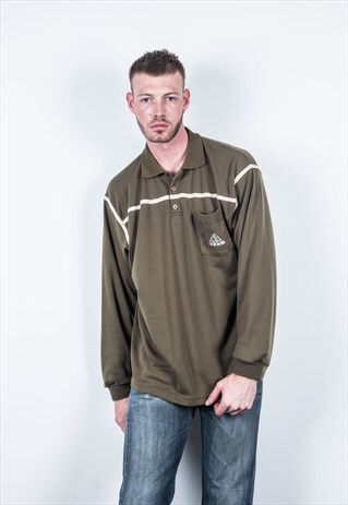 ADIDAS VINTAGE 1990S GREEN SWEATER