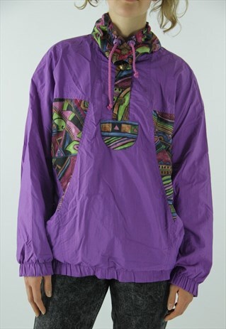 RETRO WINDBREAKER SWEATSHIRT PURPLE