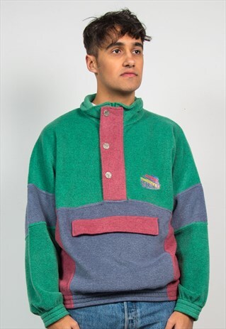 90'S FLEECE JACKET QUARTER BUTTON PULLOVER