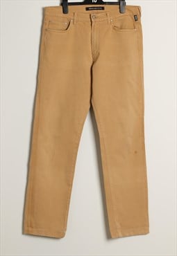 Vintage Versace Straight Fit Stratching Trousers Beige M