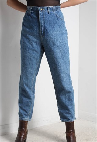 VINTAGE LEE HIGH WAISTED JEANS BLUE W32