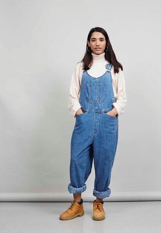 VINTAGE MID WASH OVERSIZED 90'S DUNGAREES