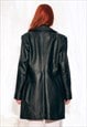 VINTAGE LEATHER JACKET 90S MATRIX COAT IN BLACK