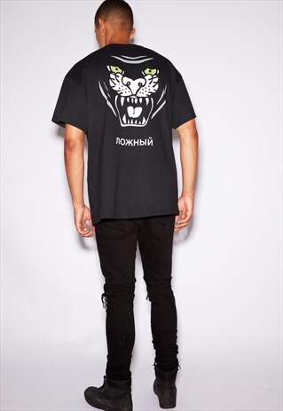 PANTHER 2 OVERSIZED BLACK TEE