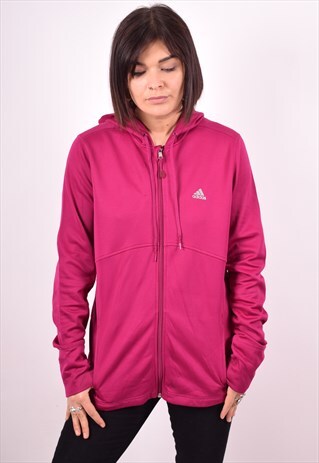 ADIDAS WOMENS VINTAGE HOODIE JACKET MEDIUM PURPLE 90S