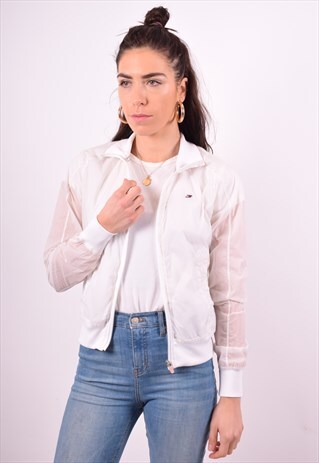 TOMMY HILFIGER WOMENS VINTAGE JACKET SMALL WHITE 90'S