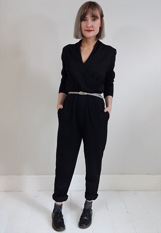 VINTAGE 80'S BLACK COSY JUMPSUIT