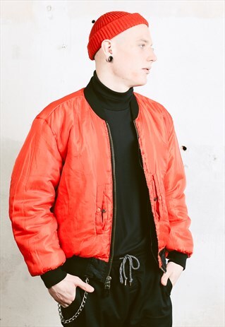 VINTAGE 90S REVERSIBLE BOMBER JACKET