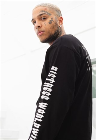 WHO'S WORLD - LONG SLEEVE T-SHIRT - BLACK
