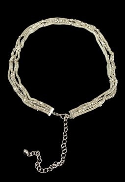 90's Silver Ladies Chain Metal Adjustable Evening Belt 