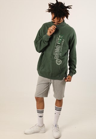 VINTAGE CHAMPION PRINT 1/4 ZIP SWEATSHIRT