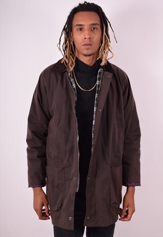 MENS VINTAGE WAX JACKET MEDIUM BROWN 90S