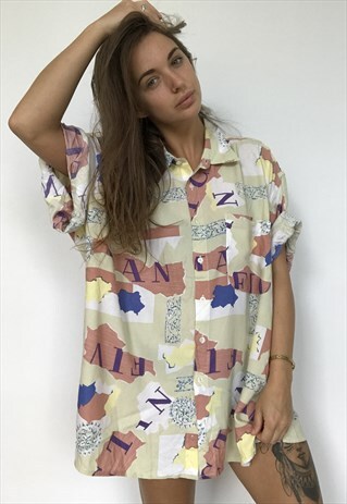 PATTERNED OVERSIZED RETRO VINTAGE UNISEX FESTIVAL SHIRT