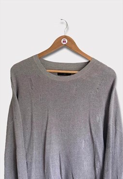 All Saints Grey Ripped Sweater 