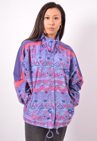 VINTAGE DIADORA TRACKSUIT TOP JACKET OVERSIZED PURPLE