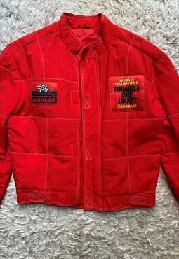 Vintage formula one ferrari red cropped jacket