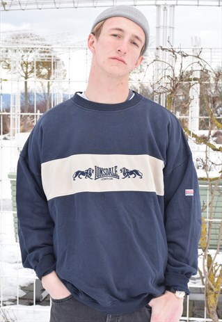 RARE 90S VINTAGE LONSDALE COLOR BLOCK SWEATER SWEATSHIRT