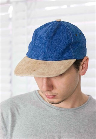 VINTAGE DENIM BASEBALL CAP HAT 90S X 3