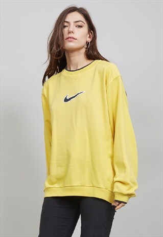 VINTAGE 90'S OVERSIZED YELLOW NIKE SWEATSHIRT