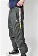 ADIDAS vintage festival shell nylon pants in grey colour 80s