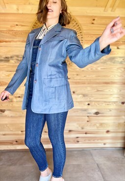 1970's vintage oversize blue light weight blazer