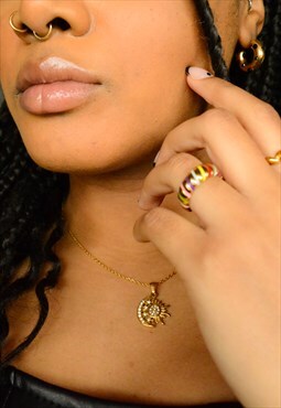 Gold Crescent Necklace