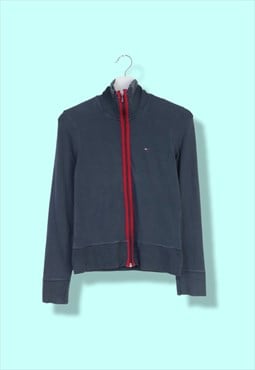 Vintage Tommy Hilfiger Sweatshirt Red zip in Blue S