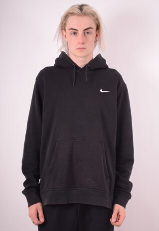 NIKE MENS VINTAGE HOODIE JUMPER XL BLACK 90S