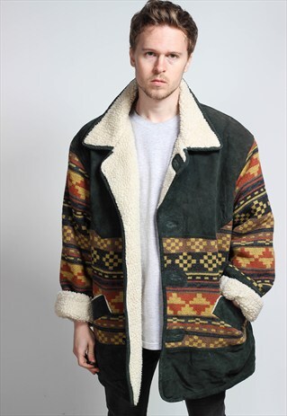 VINTAGE OVERSIZED AZTEC SHERPA JACKET