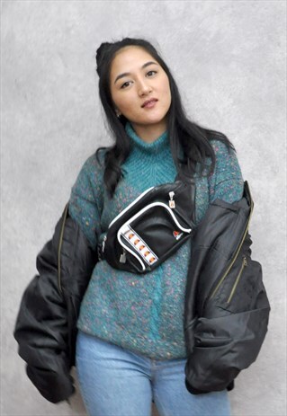 90S BLACK UNISEX ELLESSE KELSO SPORTS BUMBAG WAIST PACK