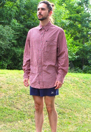 NAUTICA CHECKED SHIRT - MEDIUM - SAILING BOATING - CLASSIC
