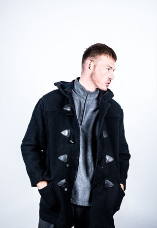 VINTAGE DUFFLE COAT IN BLACK