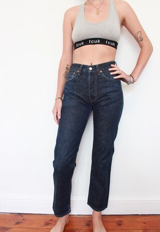 VINTAGE 90S BLUE LEVI'S 501 HIGH WAISTED MOM JEANS W27 L30