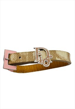Christian Dior Bracelet Logo Leather Brown Trotter Vintage
