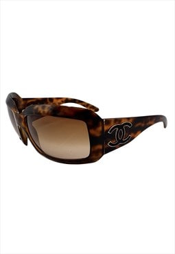 Chanel Sunglasses Authentic Square Brown Tortoiseshell 6022