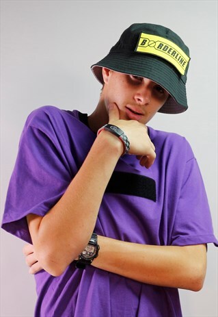 UNISEX BLACK BUCKET / SUNHAT HAT - YELLOW PATCH