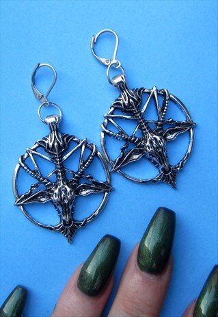 SIGIL OF LUCIFER GOTH HORROR METAL EARRINGS