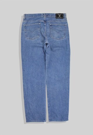 Vintage 90s Versace Straight-Leg Denim Jeans in Blue