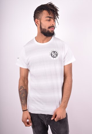 MAJESTIC MENS VINTAGE T-SHIRT TOP LARGE WHITE 90'S