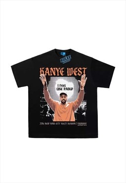 Black Kanye Graphic Cotton Fans T shirt 