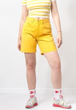 MUSTANG denim shorts in yellow Vintage