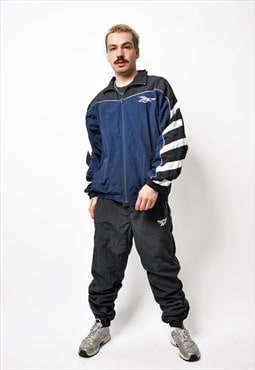 REEBOK vintage tracksuit set black navy blue Old School 90s