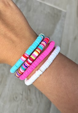 Colourful Clay Bead Bracelet Set