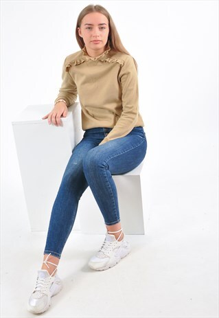 VINTAGE 70'S LONG SLEEVE TOP IN BEIGE