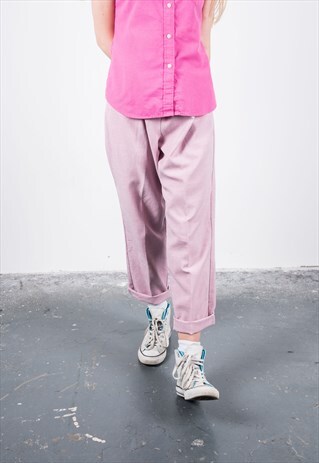 VINTAGE 1990S PINK HIGH-WAISTED TROUSERS