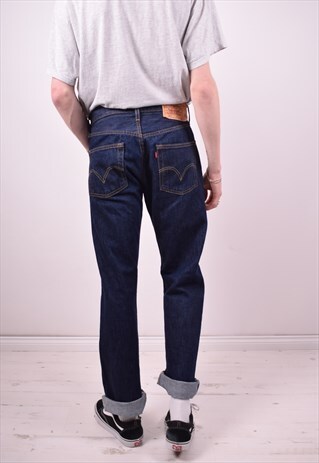 LEVI'S 501 MENS VINTAGE JEANS W31 L34 BLUE 90'S