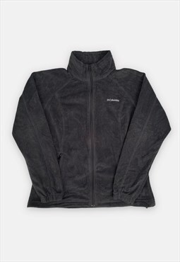 Vintage Columbia embroidered black fleece jacket size L