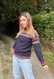VINTAGE 80S CHUNKY KNITTED ABSTRACT CHRISTMAS JUMPER