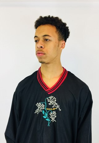 REEBOK FLORAL REWORK EMBROIDERED PULLOVER SWEATSHIRT